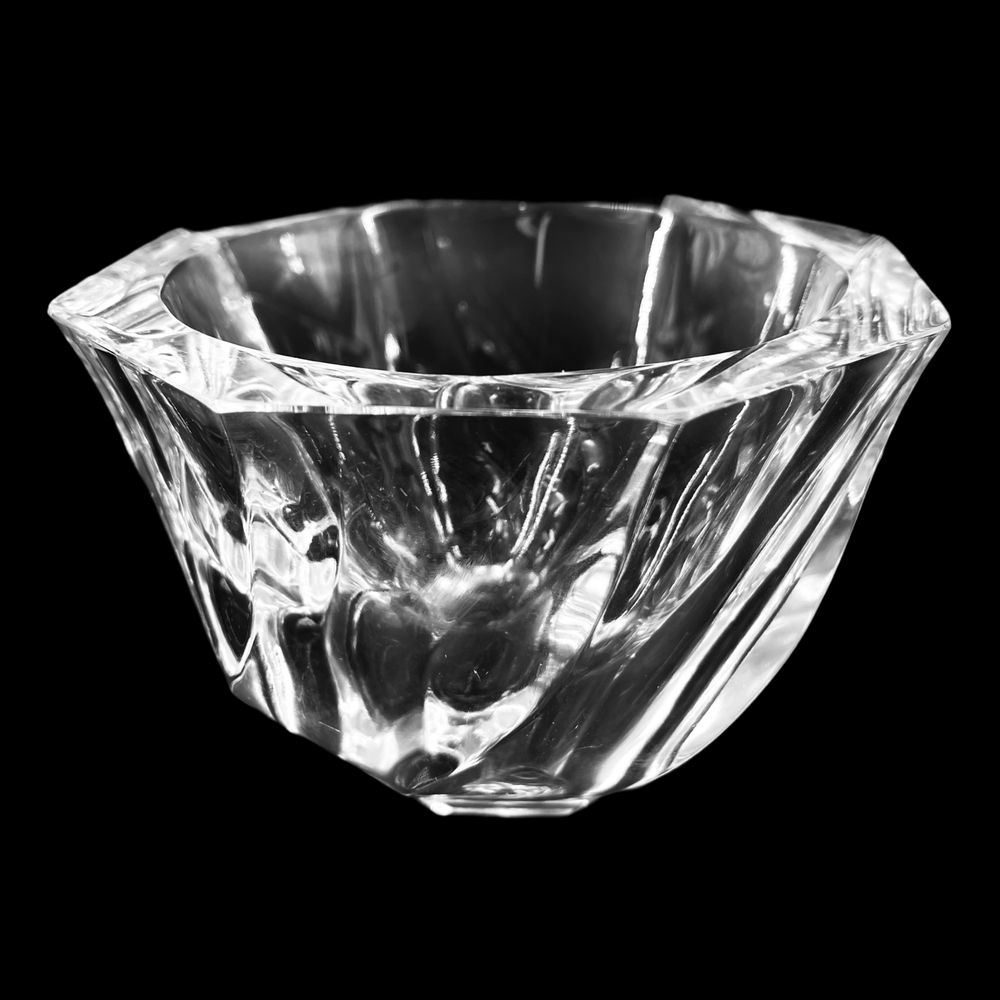 Vintage Signed Orrefors Sweden Crystal Bowl Candy Dish Swirl Design 5