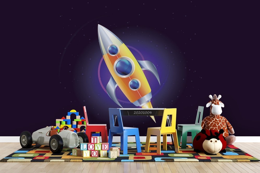 3D Space Rocket Illustration Wall Murals Wallpaper Murals Wall Sticker 8