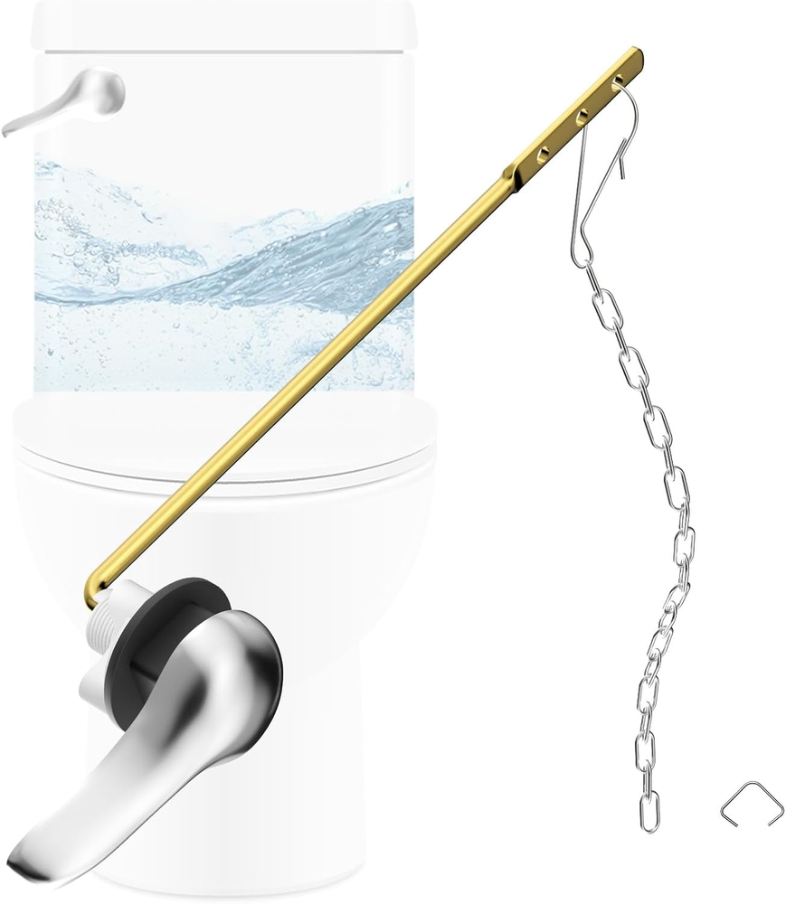 Zinc Alloy Universal Toilet Handle Replacement Kit - Front Mount Toilet Tank Flu