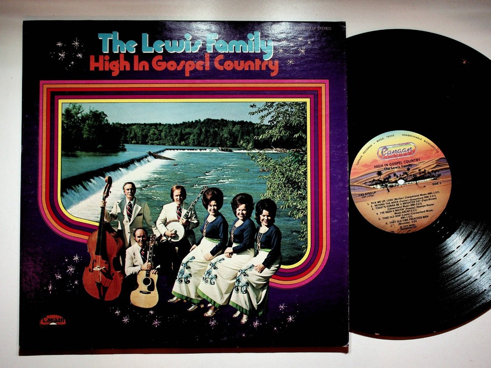 1974 The Lewis Family High In Gospel Country Christian Vinyl LP Record VG+