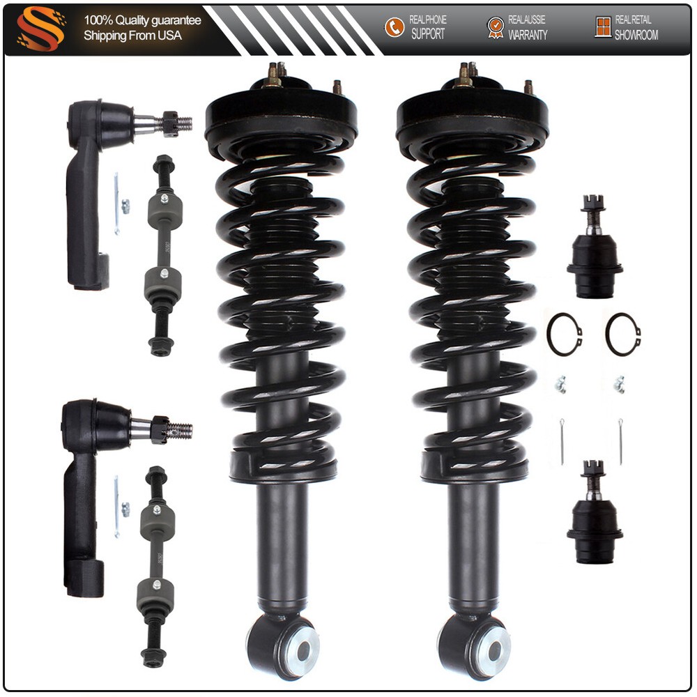 2009-2013 Ford F-150 RWD Front Suspension Kit Struts Sway Bar Ball Joints Tie Rods