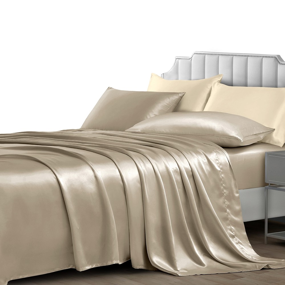 3 Pieces Satin Sheets Twin XL, Silky Satin Bed Sheet Set with 1 Fitted Sheet,...