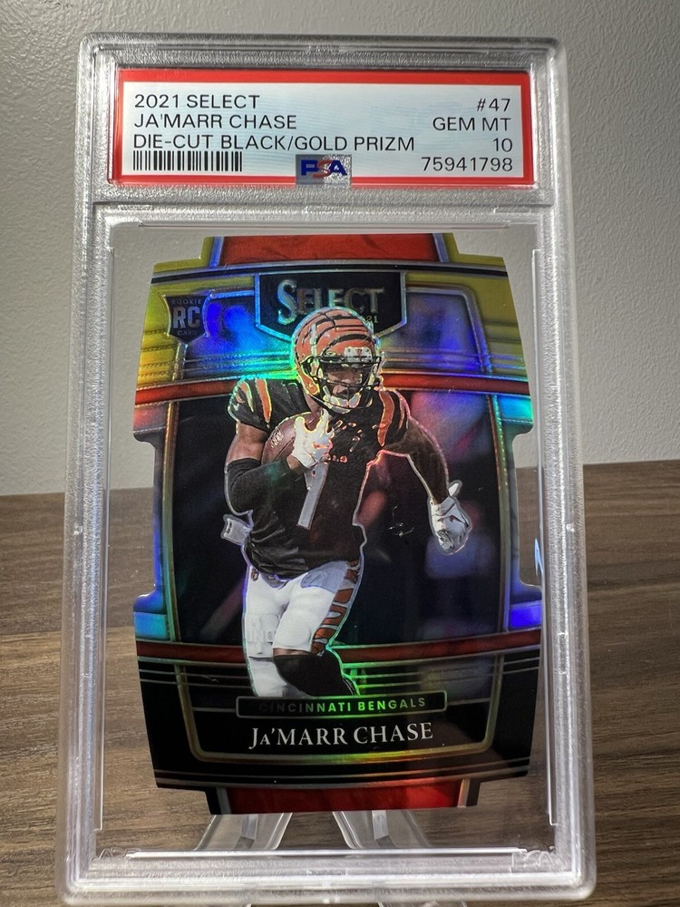 2021 Select Black Gold Prizm Ja'Marr Chase RC PSA 10 Gem Mint #47 Card
