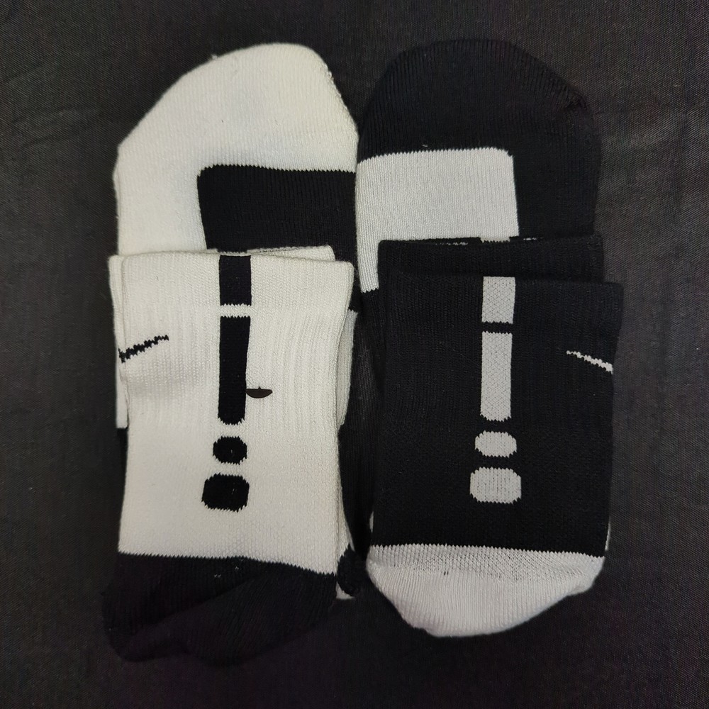 新品オリジナル ナイキ エリートソックス クォーターカット バスケットボール サイズ XL Dri-Fit ブラック ホワイト