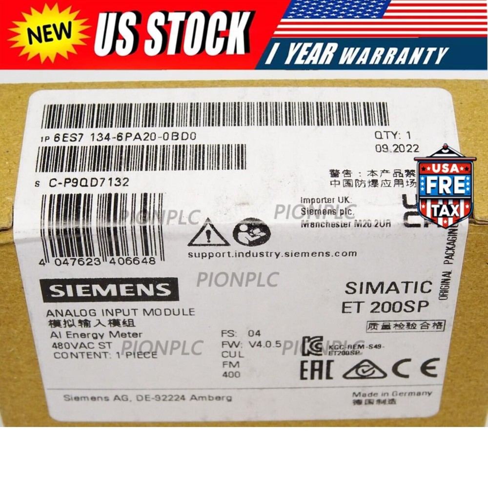 1PC New In Box Siemens 6ES7134-6PA20-0BD0 6ES7 134-6PA20-0BD0