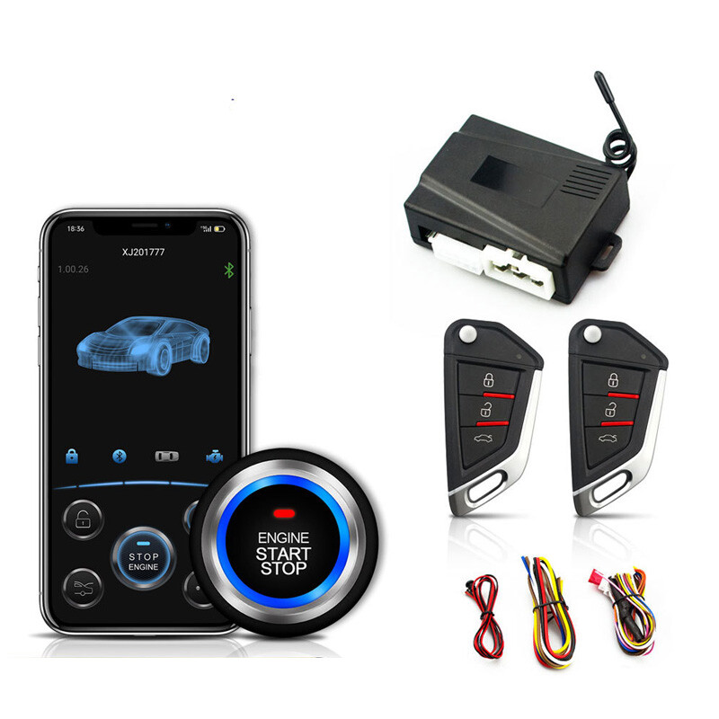 12V Keyless Entry Remote Start Alarm with Push Button and Trunk Release for Cars