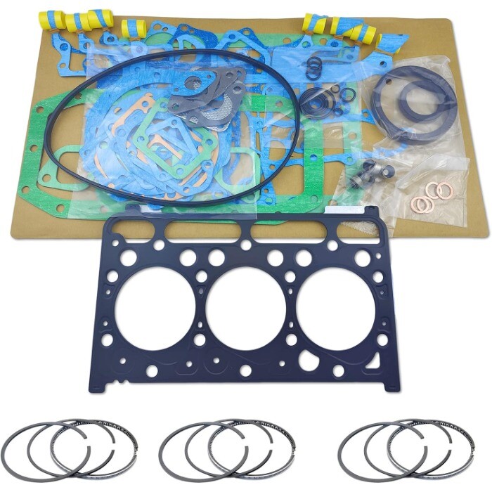 Kubota D1503 Full Gasket Kit with Piston Rings for L2900 KX91-3 U35 R420 R420S