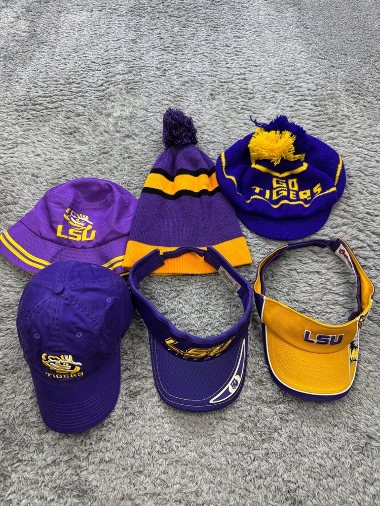 LSU Tigers Hat Adjustable Louisiana State University NCAA Dad Ball Cap Lot Of 6
