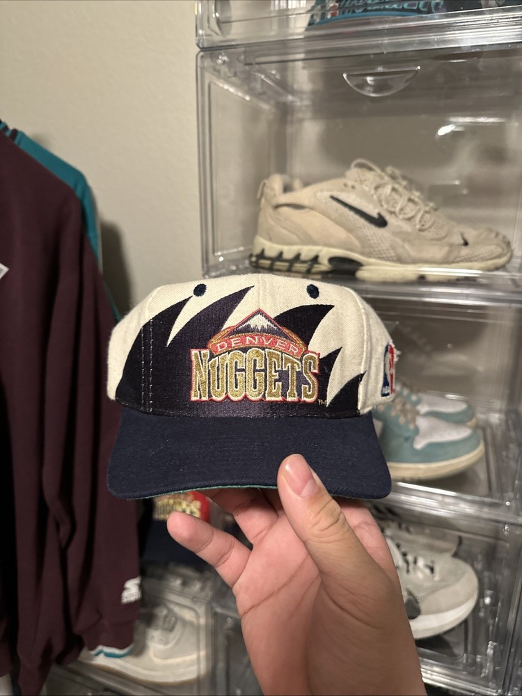 Sharktooth Stooth Denver Nuggets Logo Athletic Hat Vintage Nba 90s Check Photos!