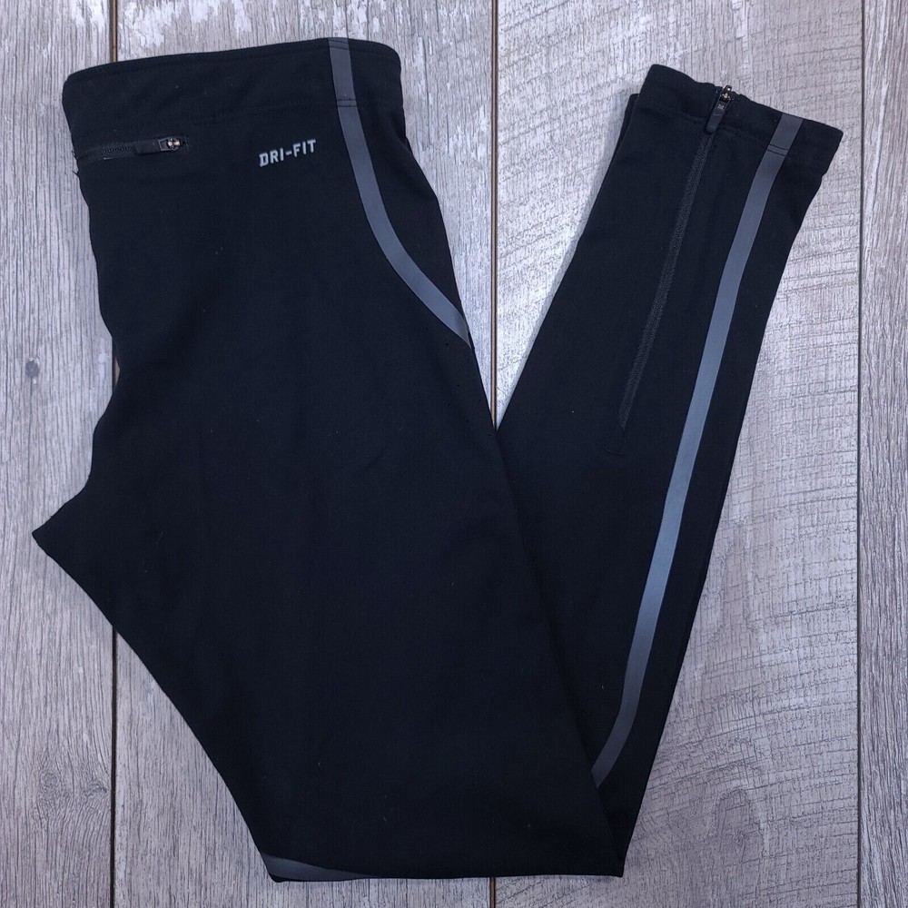 Nike Womens Epic Lux Dri-Fit Running Tights Small Black Reflective Stretch