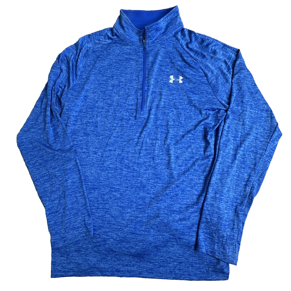Under Armour Men's L Blue 1/4 Zip Pullover Shirt Athletic Tech Gear