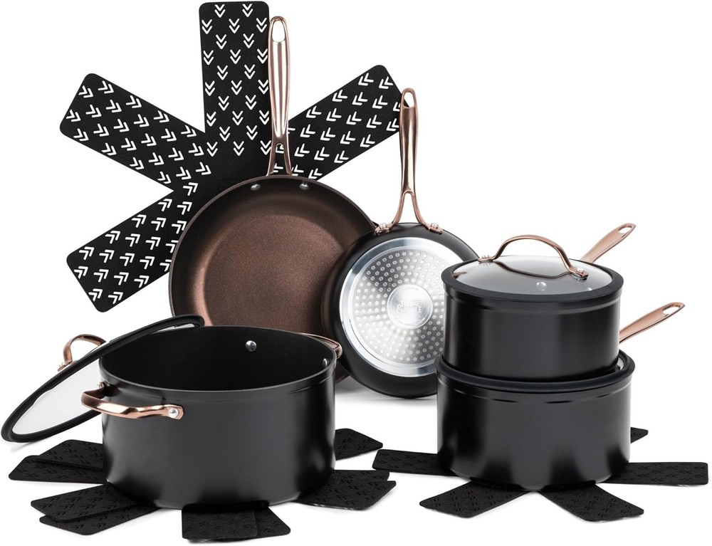 Thyme & Table Non-Stick 12-Piece Signature Cookware Set - Rose Gold - NEW™