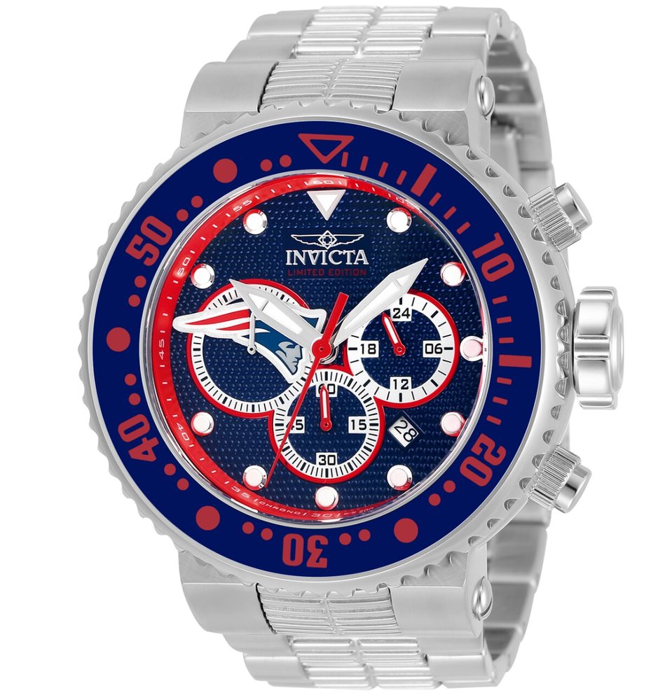 Invicta NFL New England Patriots Grand Diver Men's 52mm Chronograph Watch 33135