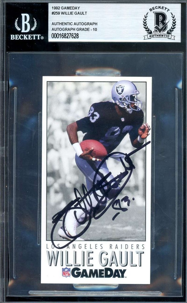 Willie Gault Gem Mint 10 Beckett BAS Signed 1992 Gameday Autograph
