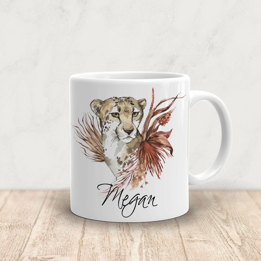 Cheetah Mug Personalised Cheetah Mug Personalised Mug Coffee Mug Gift Mug Tea Cu