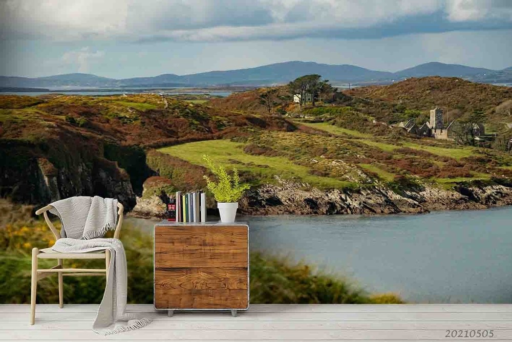 3D Mountain Lake Landscape Wall Murals Wallpaper Murals Wall Sticker