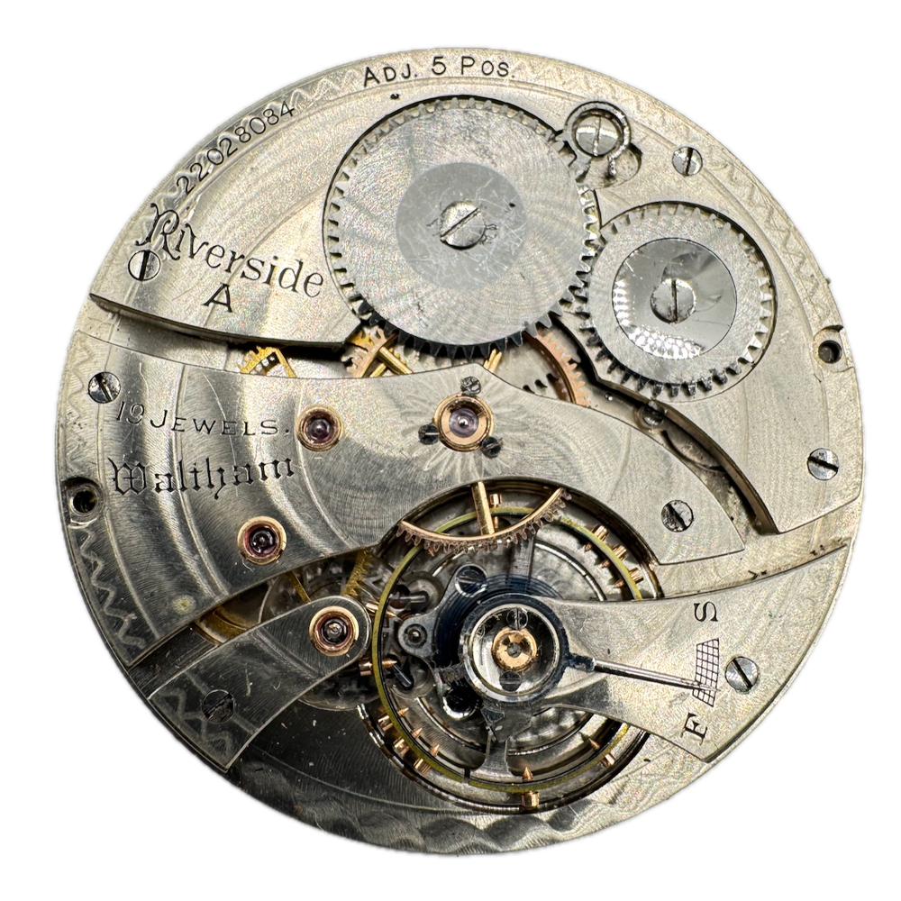 Antique 1918 Waltham 19 Jewel Riverside A Pocket Watch Movement 14s USA