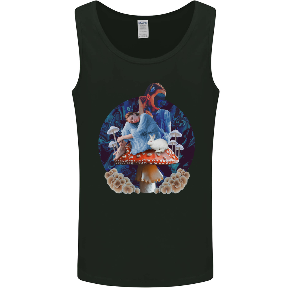Trippy Alice Magic Mushrooms LSD Mens Vest Tank Top