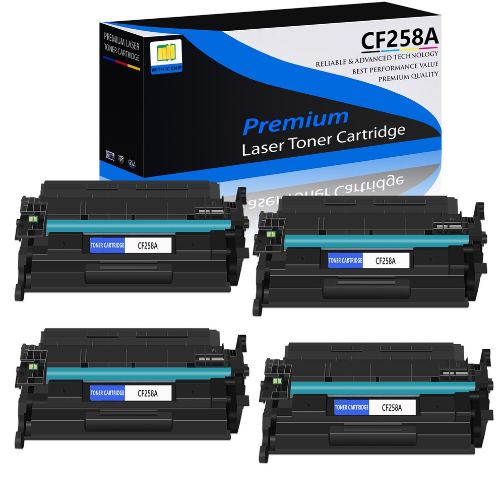 1-4PK 58A CF258A Toner Cartridge with Chip Compatible for HP LaserJet Pro M404dn M428dw MFP