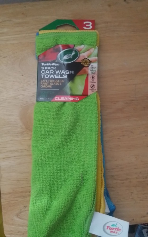 Turtle Wax 3-Pack Microfiber Car Wash Set in Blue Yellow Green