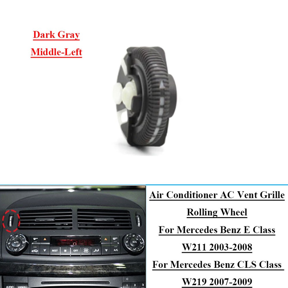 Dark Gray Middle Left AC Vent Wheel For Mercedes E Class W211 W219 2003-2008