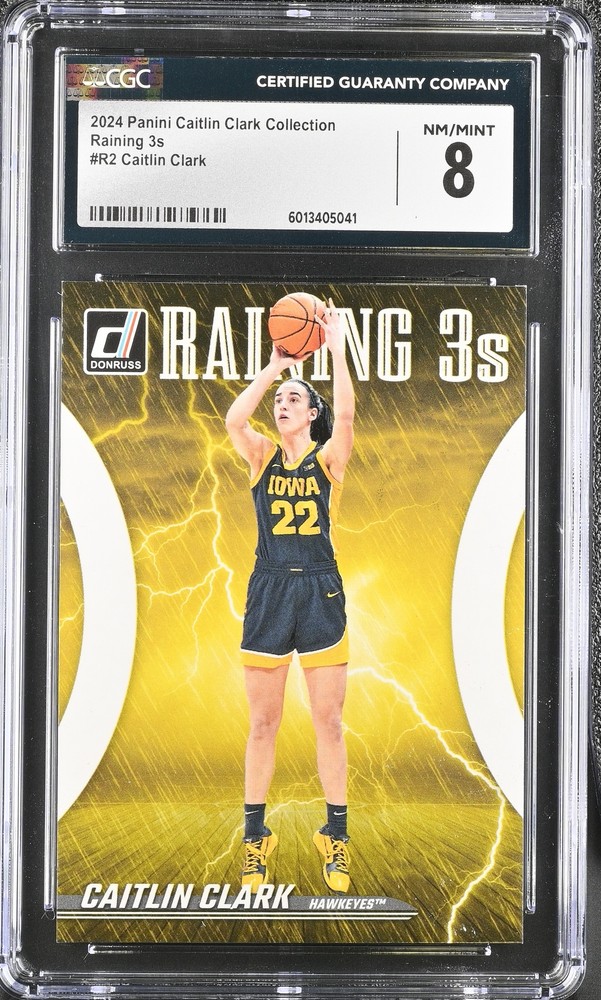 2024 Panini Caitlin Clark Collection Caitlin Clark #R2 Raining 3s CGC 8