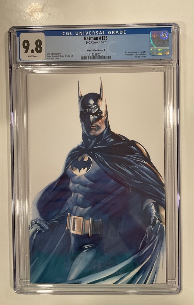 BATMAN #125 CGC 9.8 MINT CGC ALEX ROSS Variant Cover #B VIRGIN VARIANT