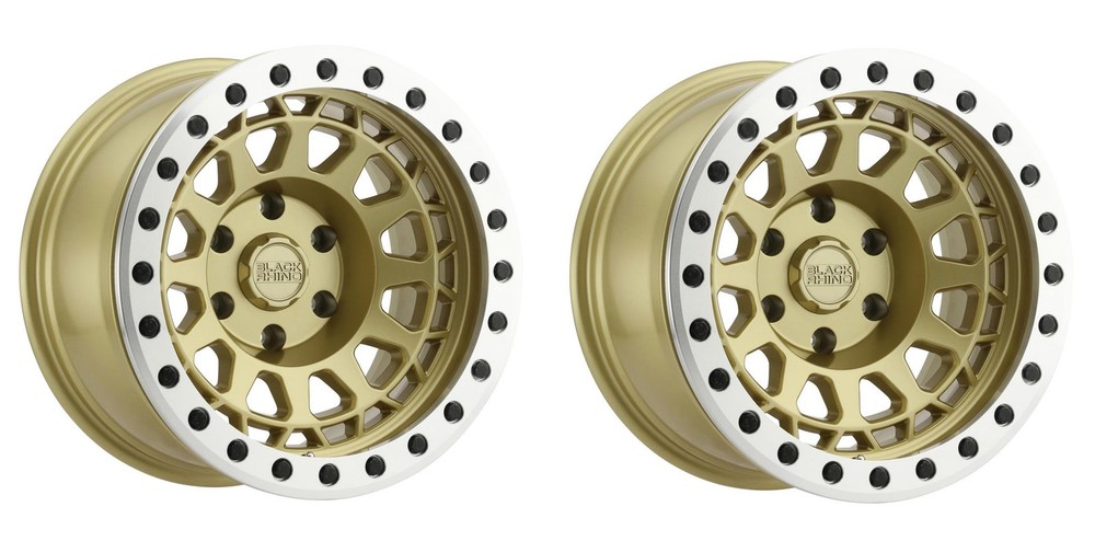 Black Rhino Set of 2 Primm Beadlock 17x8.5 5x127 Gold Race Rims 1785PRM-85127L71