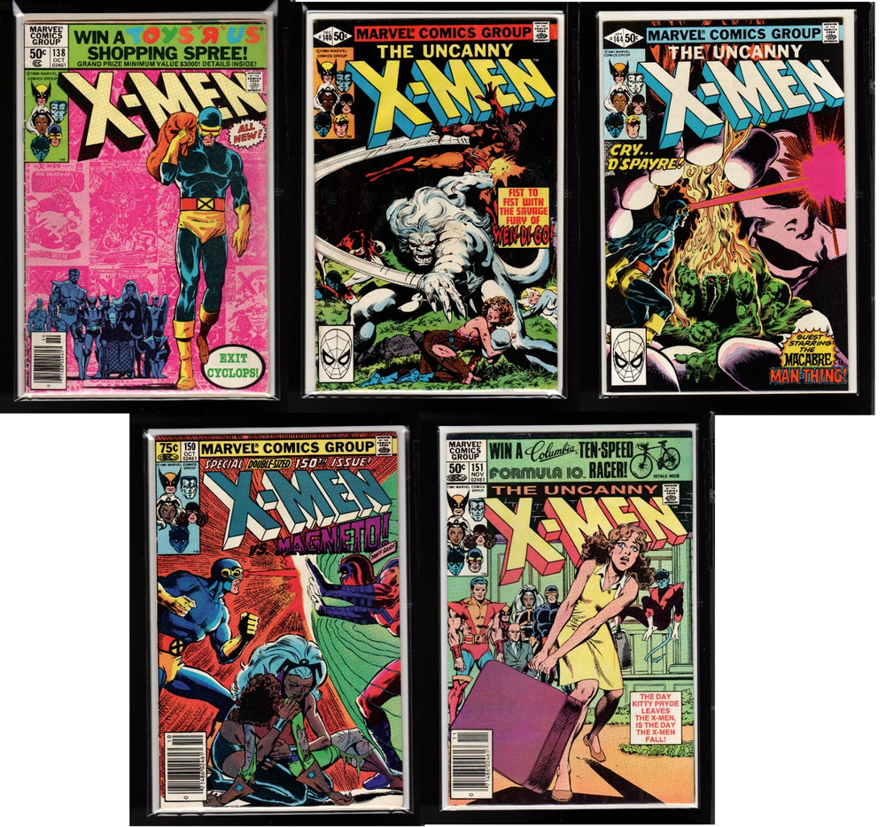 UNCANNY X-MEN LOT OF 5 (FN/FN- AVG) #138,140,144,150,151 MARVEL 1980-81 HTF!
