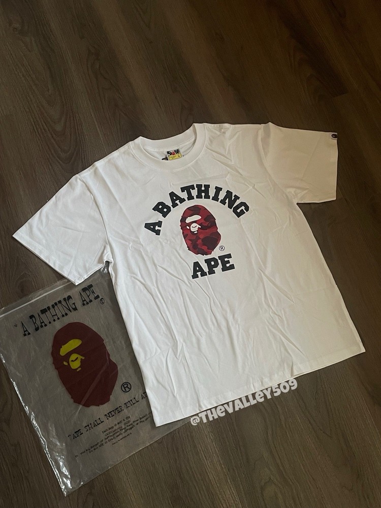 Premium Bape Color Camo T-Shirt in Black and Red