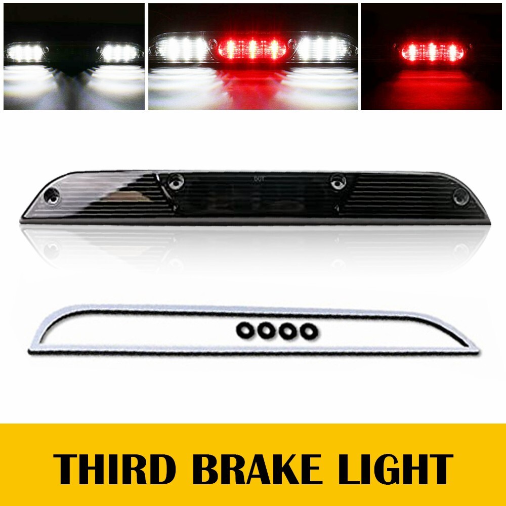 15-20 Ford F150 Smoke Lens 3rd Brake Tail Cargo Lamp White & Red LED  