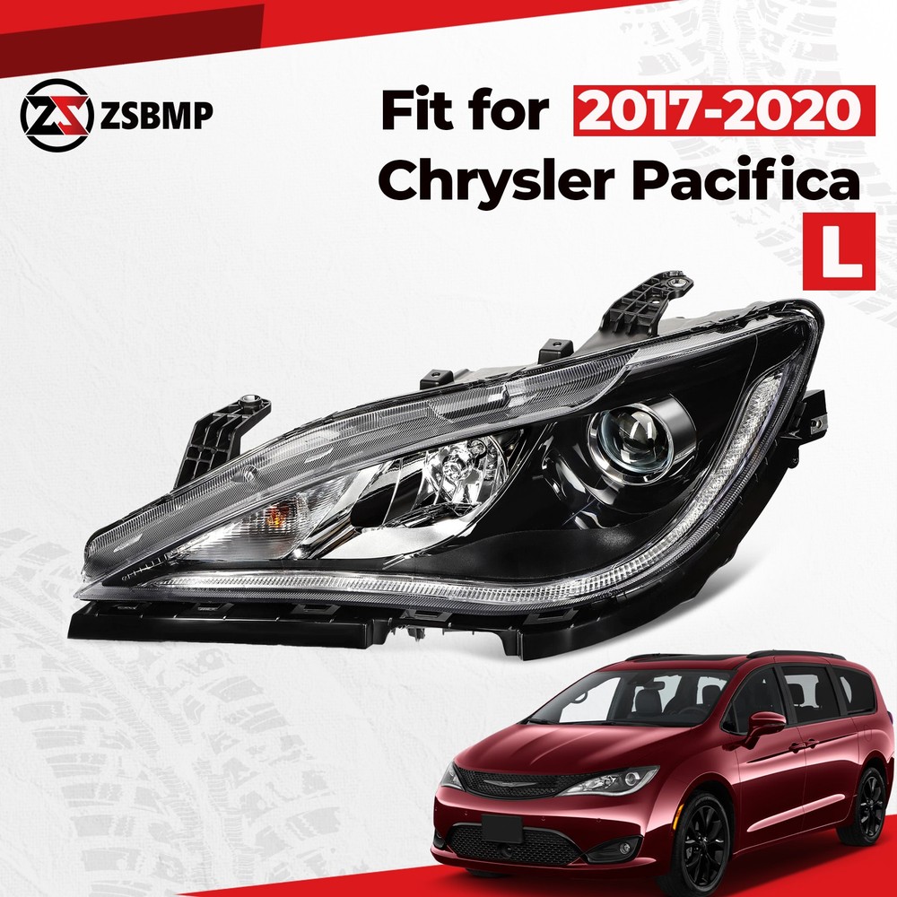 For 2017-2020 Chrysler Pacifica Halogen Headlight Left Driver Side w/Quad Lamps