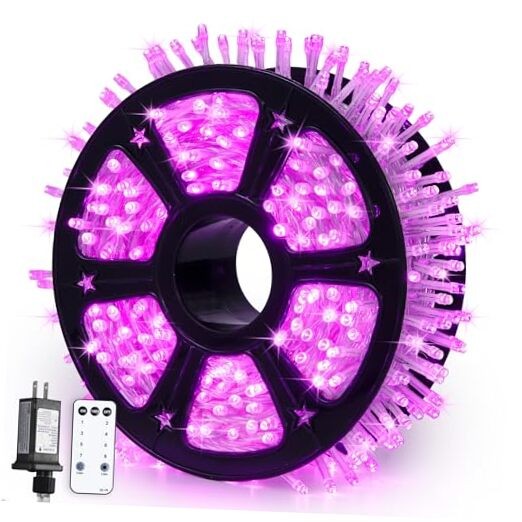 600 LED Pink Christmas String Lights for Indoor Room Decor