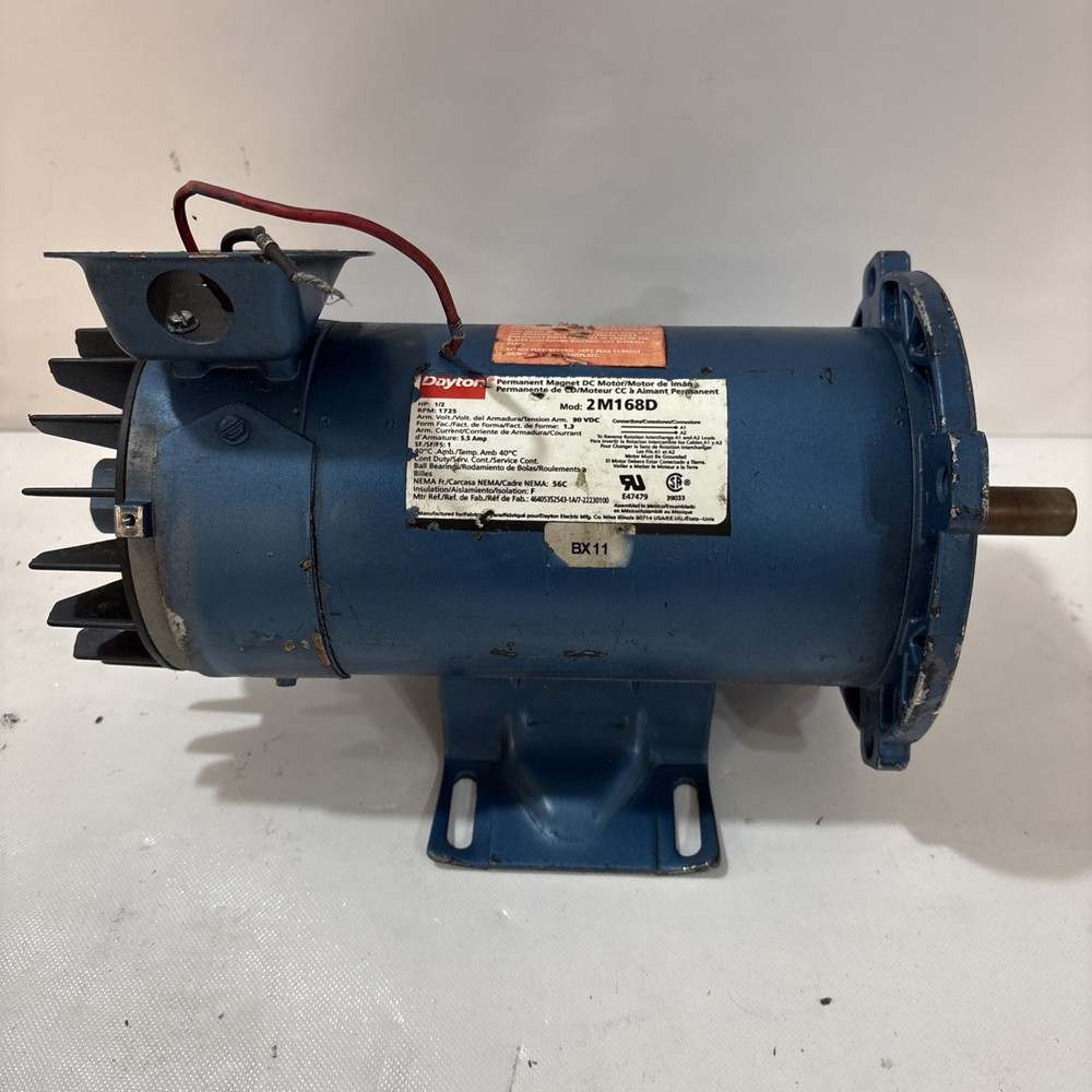 Dayton 1/2 HP 1725 RPM Permanent Magnet DC Motor 2M168D