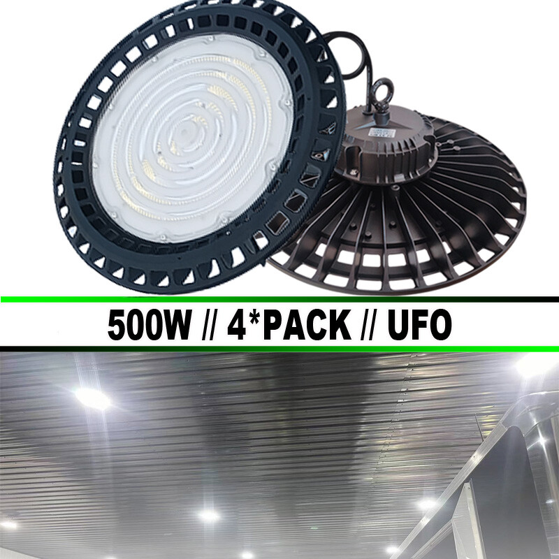 500 watt ufo light 4-Pack Factory Warehouse Commercial Light Fixtures 6500K