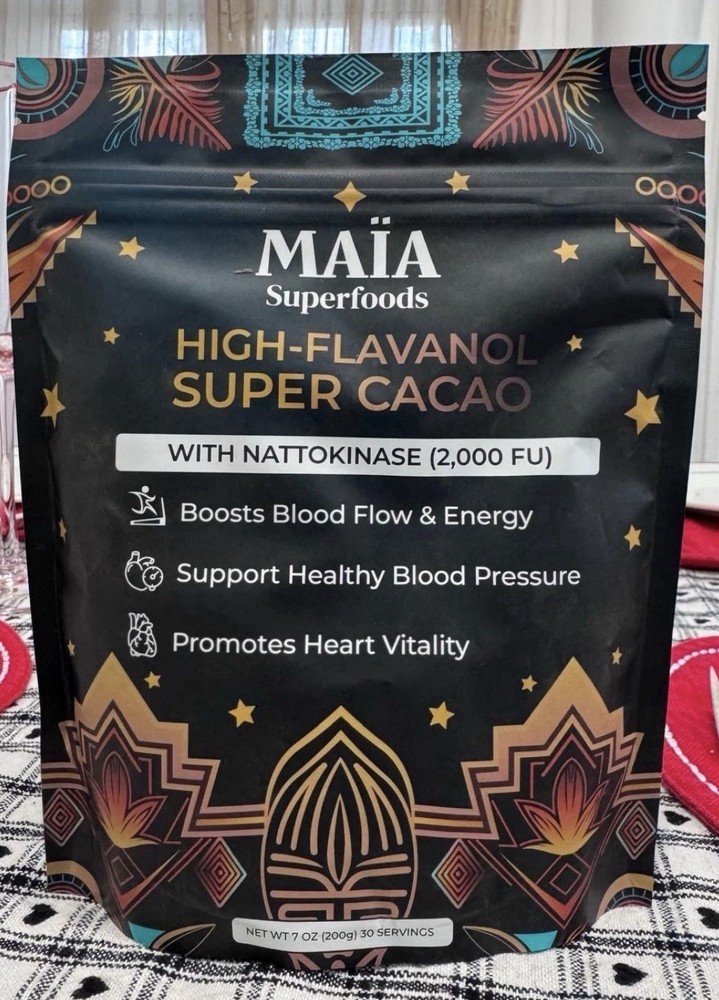 MAIA High-Flavanol Super Cacao with NATTOKINASE 7oz 30 servings