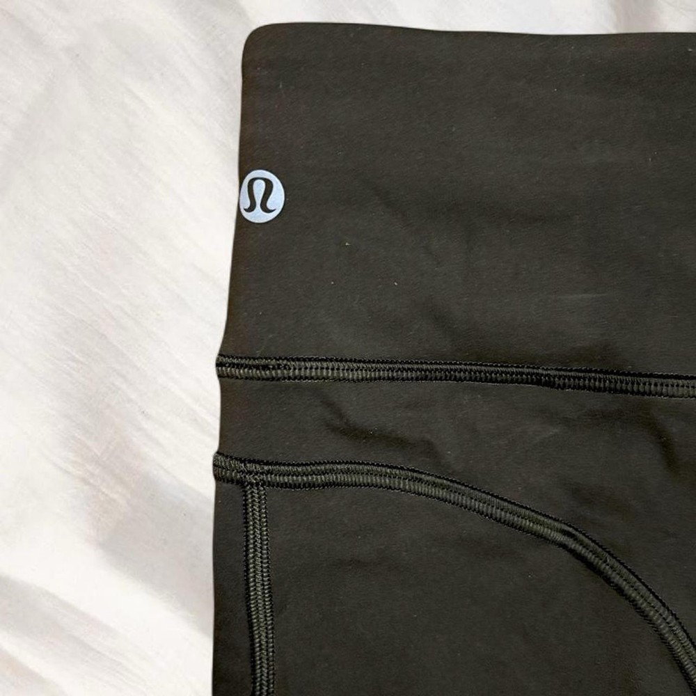 lululemon Women's Forrest Green Leggings Size 2 Lycra Elastic Waist Stretch Logo
