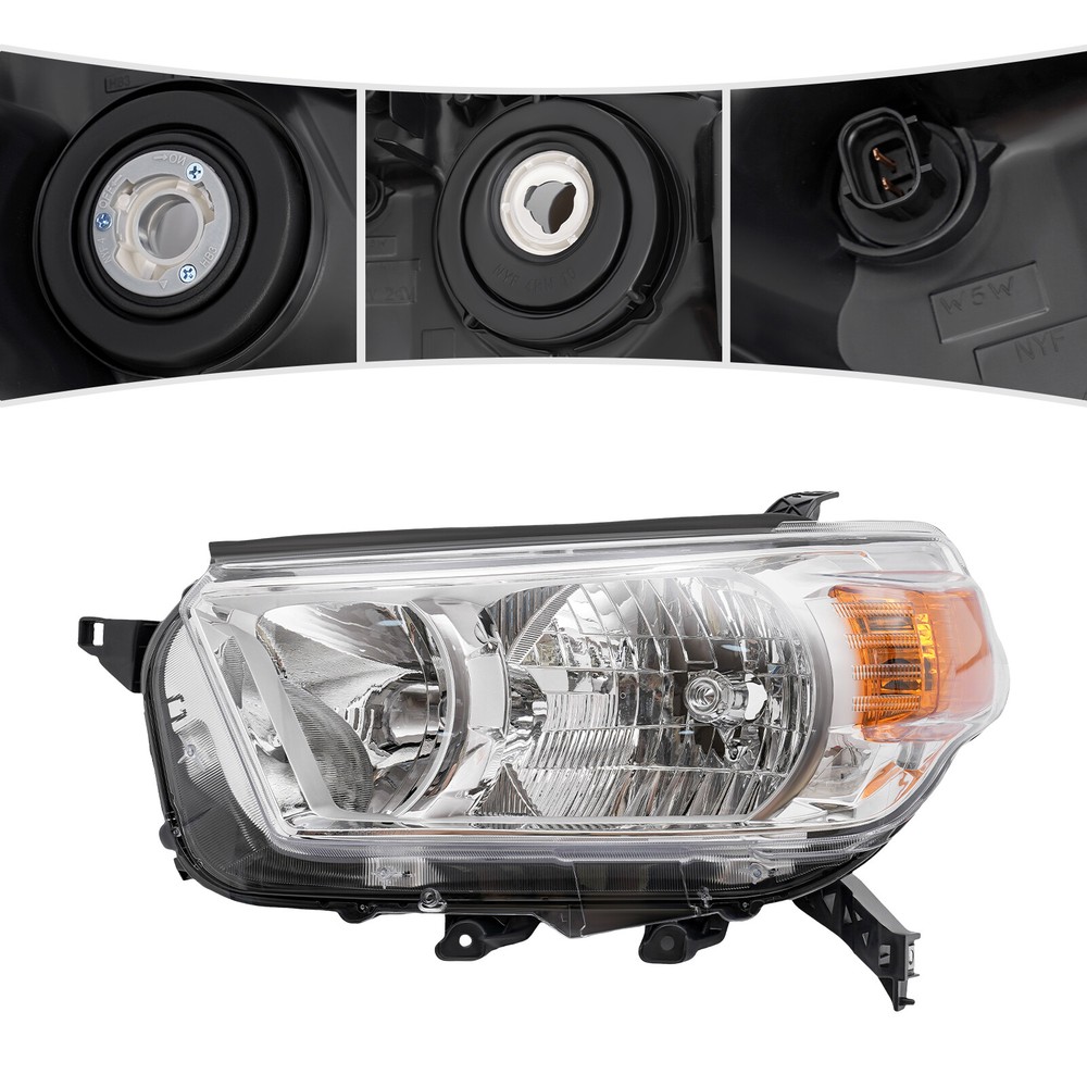 Left Halogen Headlight for 2010-2013 Toyota 4Runner Driver Side