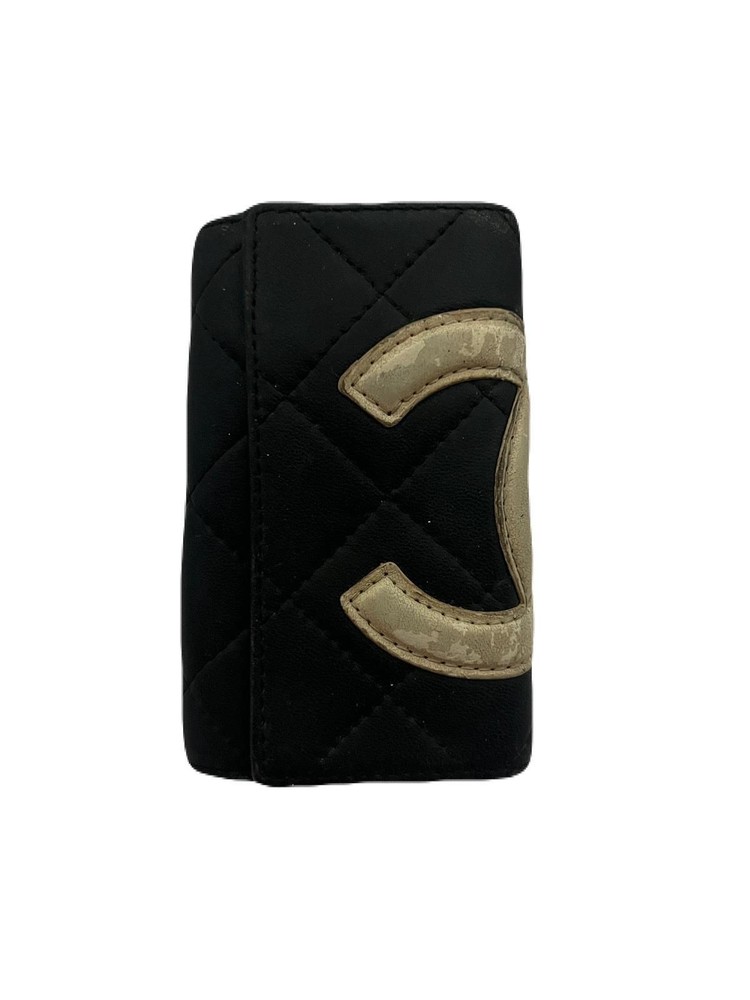 CHANEL Black Leather Key Wallet with 6 Hooks Pre-Owned E0328-93