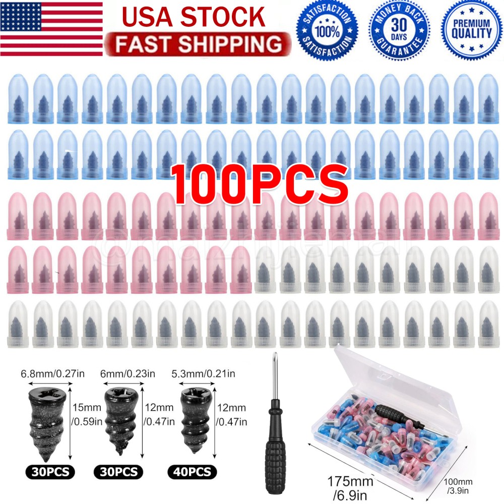 101Pcs Car Tubeless Vacuum Tyre Puncture Repair Kit Screw Nails Tire Patch Plug