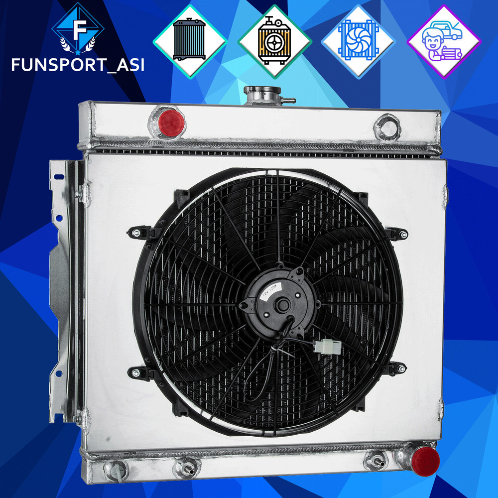 4 Row Radiator Shroud Fan Fits 1970-1979 Dodge D/W D100 D150 200 250 5.9L Truck