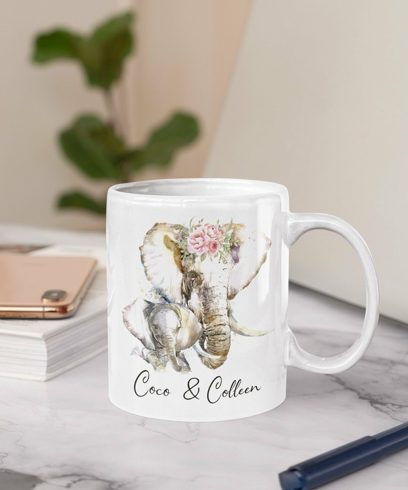 Personalized Elephant Mug Elephant Gifts Elephant Gift For Her Cute Elephant Cup