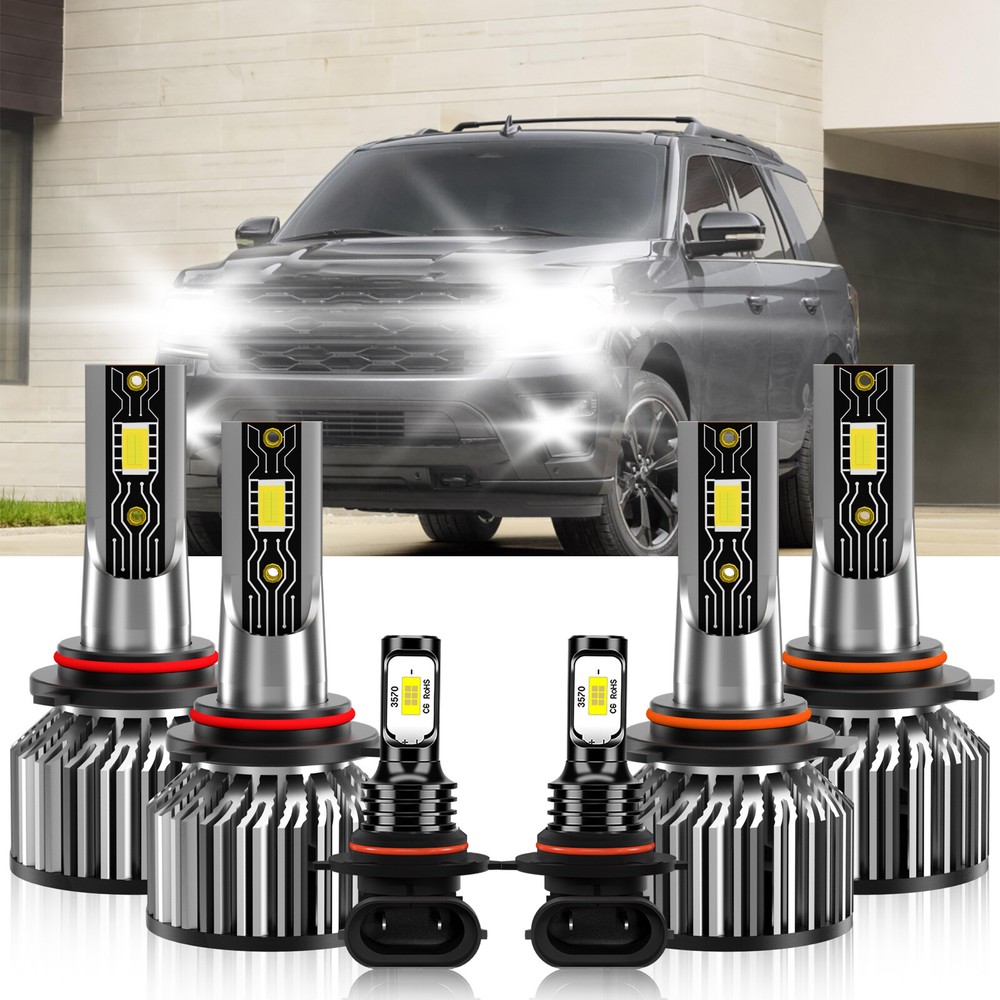 LED Headlight Kit Bulb High Low Beam+Fog Light For Ford Expedition 2003-2006