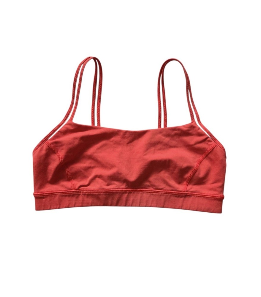 Lululemon Straight Up Bra in Alarming Size 8 Orange Luxtreme Light-support Yoga