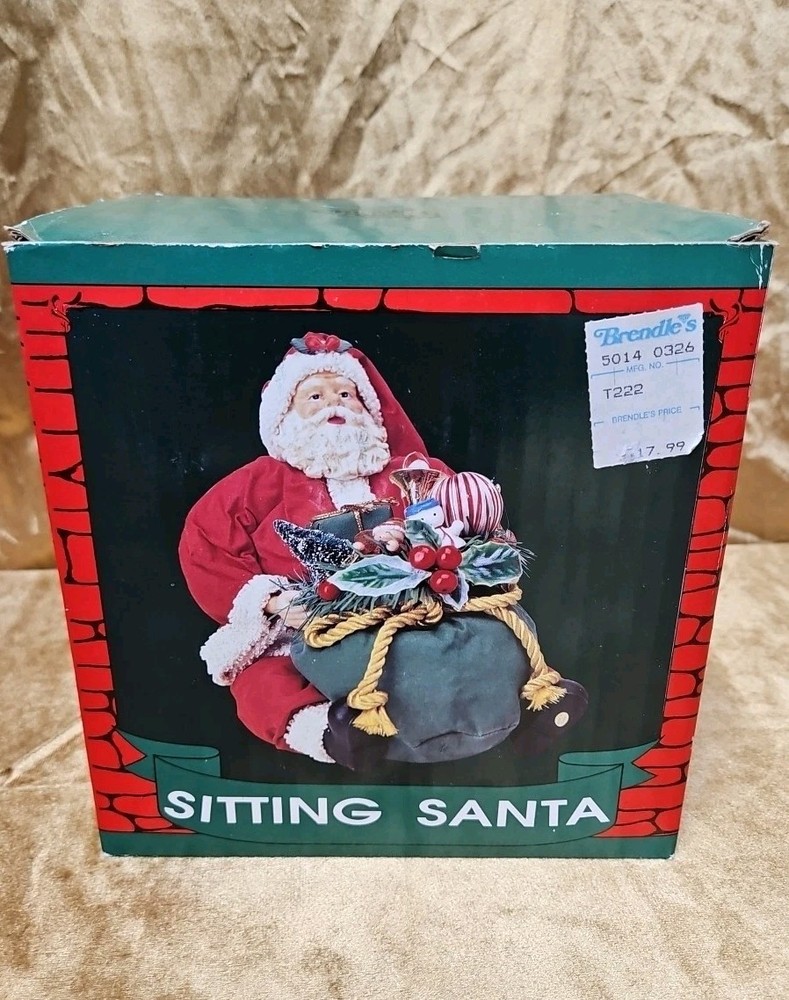 Vintage Brendle's Sitting Santa Christmas Decoration Holiday Display Box