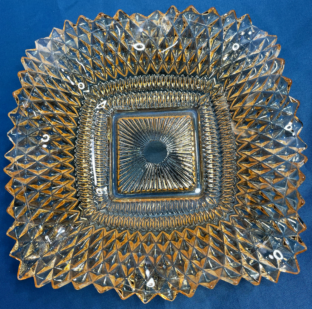 Mid Century Federal Glass Candy Dishes in Amber and Green