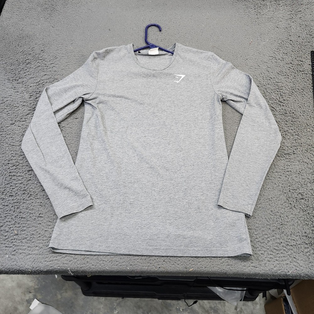 Gymshark Shirt Mens Small Gray Long Sleeve Athletic Performance Training