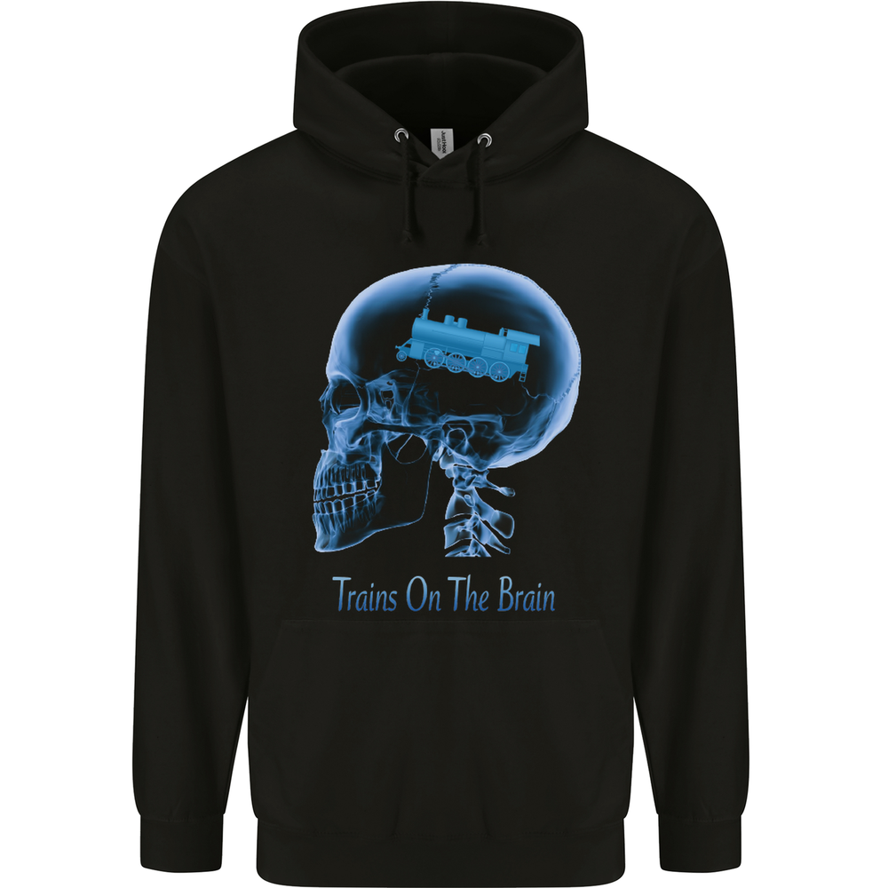 Trains on the Brain Trainspotting Funny Mens 80% Cotton Hoodie