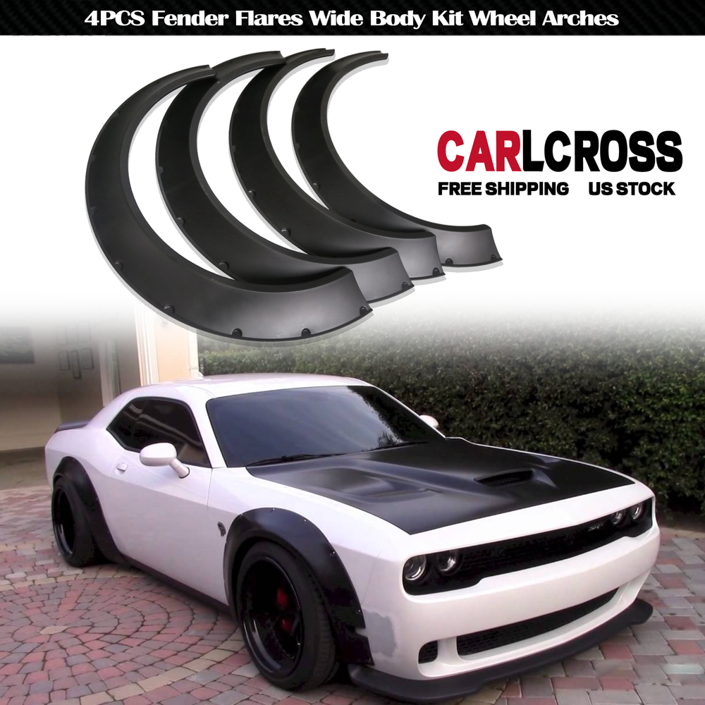 4PCS Car Fender Flares For Dodge Challenger Extra Wide Body Wheel Arches