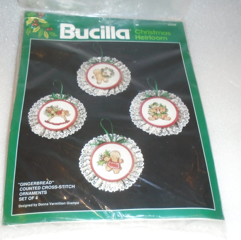50% OFF SALE Bucilla Christmas Cross-Stitch Ornaments- Kit  82449 Gingerbread-image